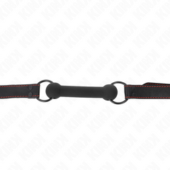 KINK - MORDAZA FORMA DE HUESO CON CORREA POLIPIEL NEGRO AJUSTABLE 41-57 CM