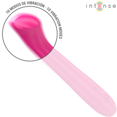 INTENSE - PATY VIBRADOR 19 CM FLEXIBLE 10 VIBRACIONES MODELO 2 ROSA