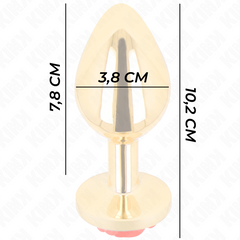 KINK - PLUG ANAL DORADO ROSA ROJA TALLA L