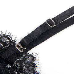 SUBBLIME - 955502 BODY DE ENCAJE CON LAZOS Y LIGAS NEGRO L/XL